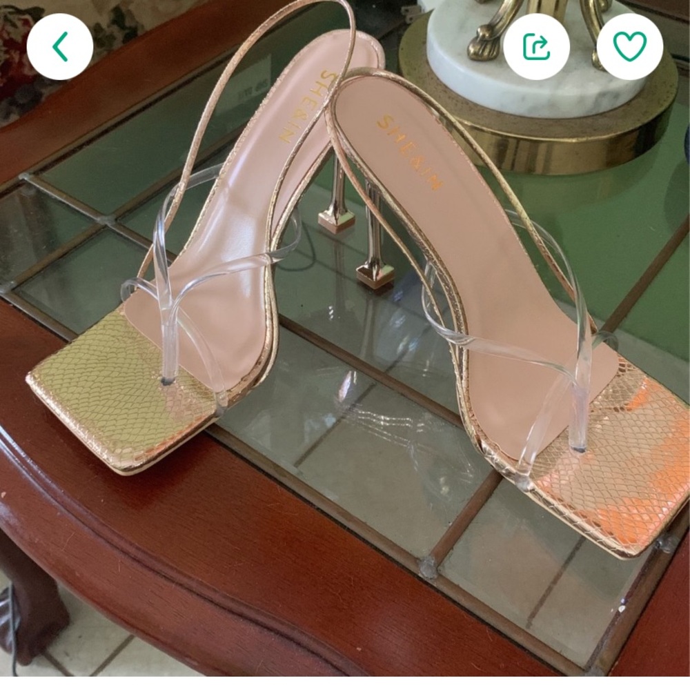 Gold stilettos with the strap casual wear